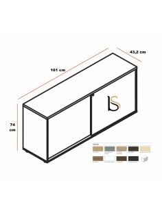 Armoire hauteur bureau avec portes coulissantes - MDD 2