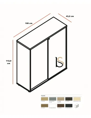Armoire mi-haute portes coulissantes - MDD