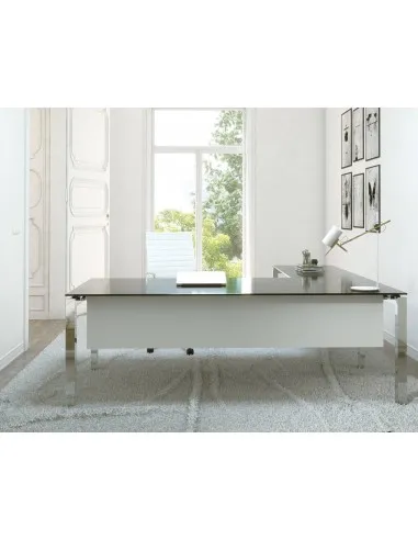 Bureau d’angle en verre Star– Mobel Linea