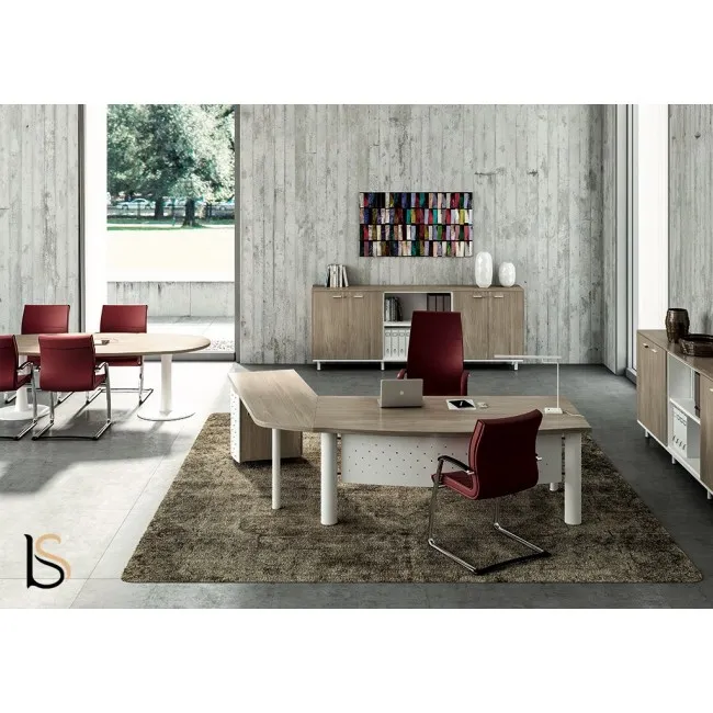 Bureau X time Stop avec convivialité en verre – Quadrifoglio.