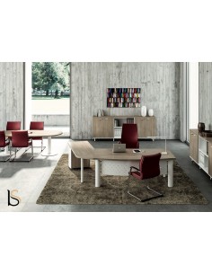 Bureau X time Stop avec convivialité en verre – Quadrifoglio.