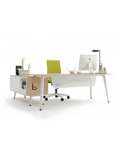 Bureau compact Idea Ypsilon avec caisson intégré - Quadrifoglio