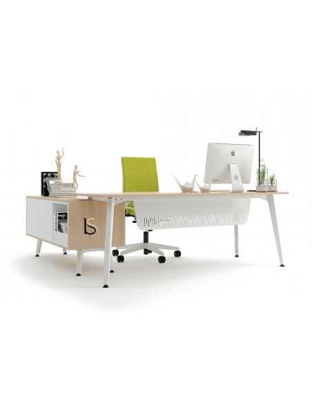 Bureau compact Idea Ypsilon avec caisson intégré - Quadrifoglio