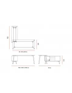 Bureau droit X2 avec crédence de rangement - Officity 2