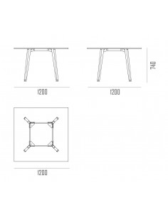 Table de réunion carrée Arky 2