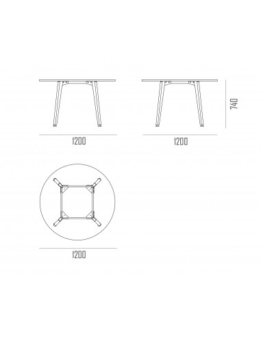 Table de réunion carrée Arky