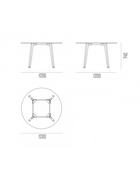 Table de réunion carrée Arky