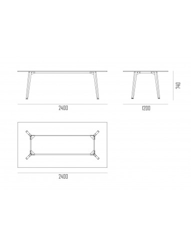 Table de réunion carrée Arky