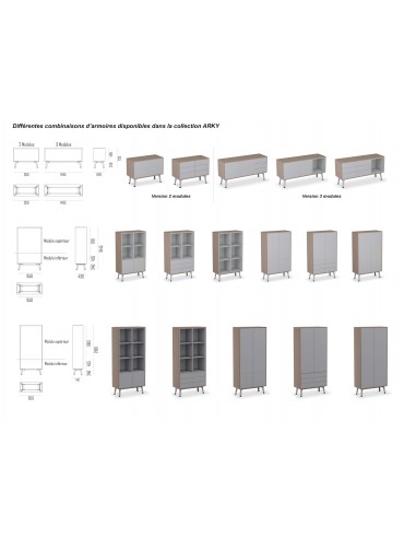 Bureau droit Ypsilon avec armoire de rangement bout de bureau - Quadrifoglio