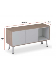 Bureau droit Ypsilon avec armoire de rangement bout de bureau - Quadrifoglio 2