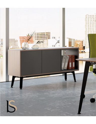 Bureau droit Ypsilon avec armoire de rangement bout de bureau - Quadrifoglio