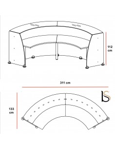 Banque d'accueil courbe Glass – Quadrifoglio. 2