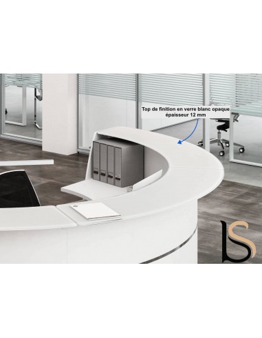 Banque d'accueil courbe Glass – Quadrifoglio.