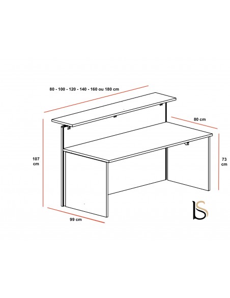 Banque d'accueil droite ROCK Pano – Mobel Linea.