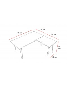 Bureau individuel avec retour Ogi A - MDD 2