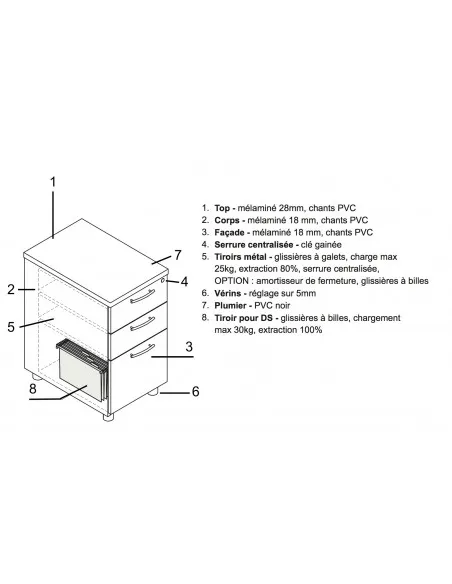 Grand caisson pour dossiers suspendus - MDD
