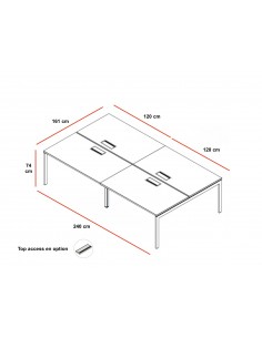 Table de réunion rectangulaire Ogi U – MDD 2