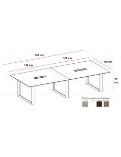 Grande table de réunion rectangulaire X7– Officity. 2