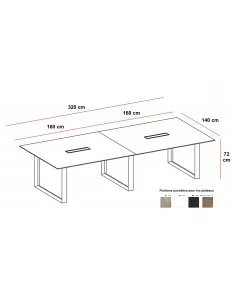 Grande table de réunion rectangulaire X7– Officity. 2