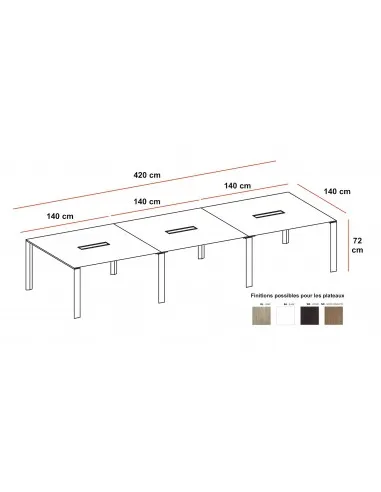 Grande table de réunion rectangulaire X7– Officity.