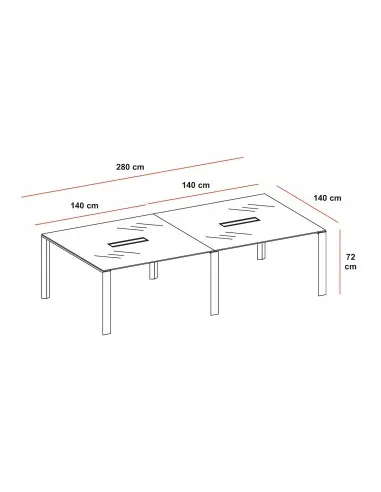Grande table de réunion rectangulaire X7– Officity.