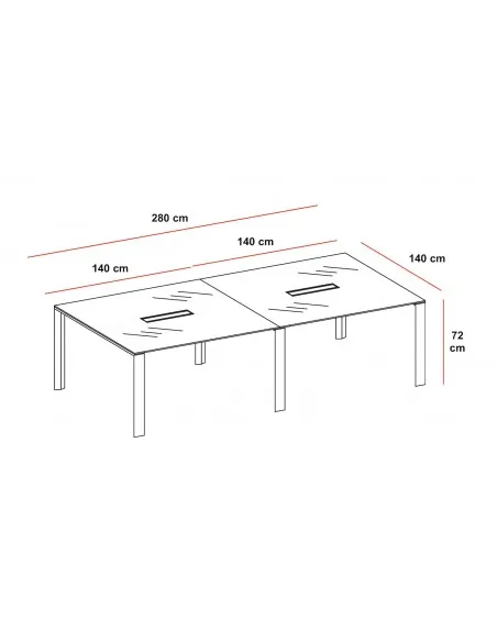 Grande table de réunion rectangulaire X7– Officity.