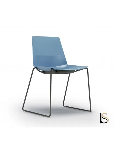 Chaise de réunion piètement traineau, modèle Carla