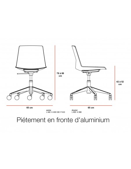 Fauteuil de direction pour visiteur en cuir modèle Dylan