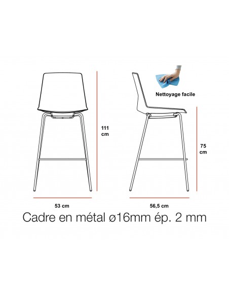 Fauteuil visiteur très confortable en en cuir modèle JOHN.