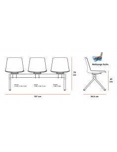 Fauteuil visiteur en cuir, modèle Ray - Sitek 2