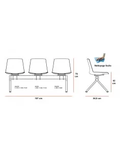 Fauteuil visiteur en cuir, modèle Ray - Sitek 2