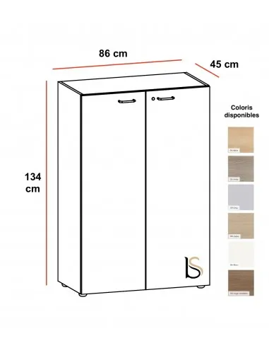Armoire de bureau avec portes battantes - Quadrifoglio