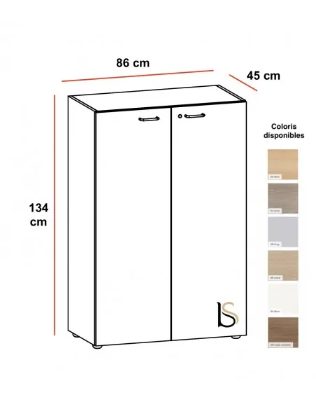 Armoire de bureau avec portes battantes - Quadrifoglio