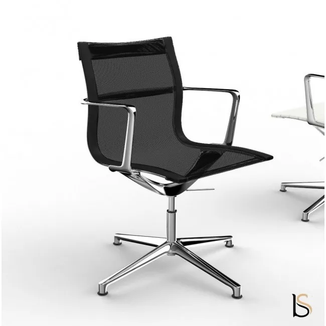 Fauteuil de réunion Evole en résille – Mobel Linea