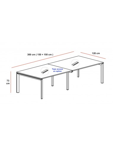 Table de réunion Star, pieds chromés – Mobel Linea