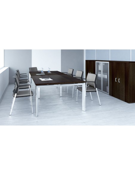 Table de réunion Star, pieds chromés – Mobel Linea