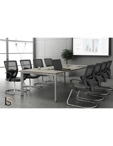 Table de réunion Star, pieds chromés – Mobel Linea