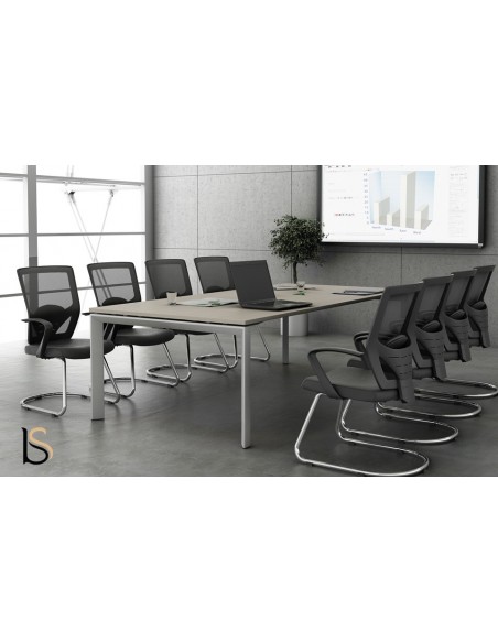 Table de réunion Star, pieds chromés – Mobel Linea