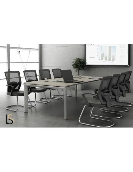 Table de réunion Star, pieds chromés – Mobel Linea