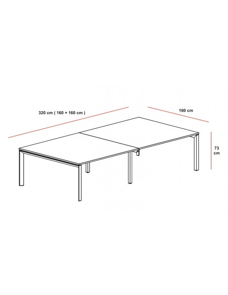 Table de réunion rectangulaire Star – Mobel Linea