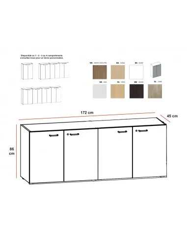 Armoire basse 4 portes – Quadrifoglio