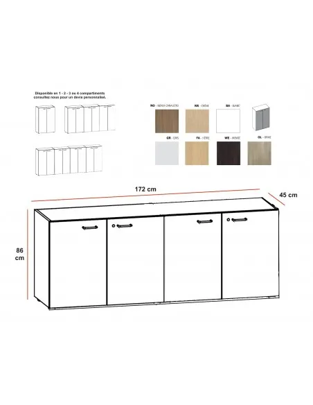 Armoire basse 4 portes – Quadrifoglio