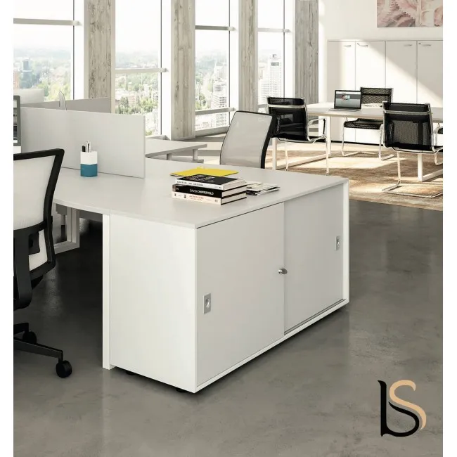 Armoire hauteur bureau à portes coulissantes – Quadrifoglio