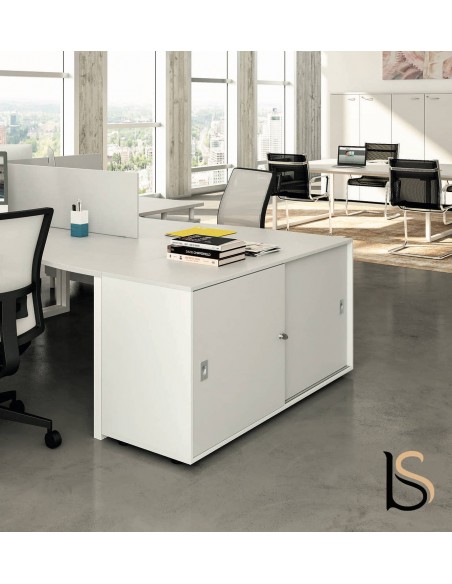 Armoire hauteur bureau à portes coulissantes – Quadrifoglio