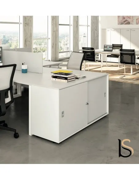 Armoire hauteur bureau à portes coulissantes – Quadrifoglio