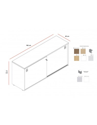 Armoire hauteur bureau à portes coulissantes – Quadrifoglio