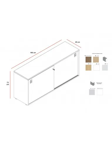 Armoire hauteur bureau à portes coulissantes – Quadrifoglio