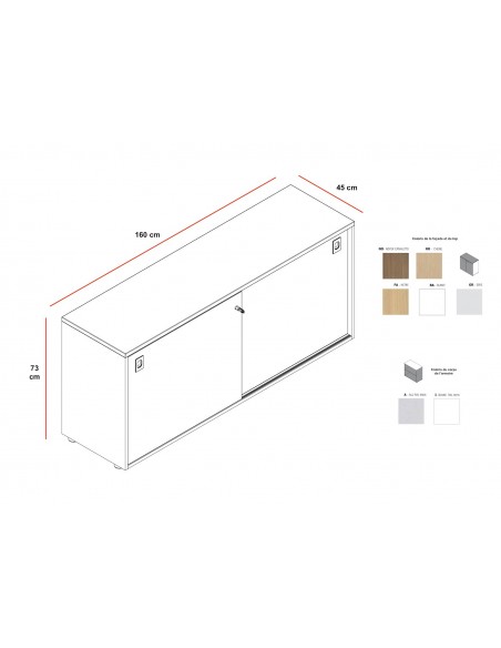 Armoire hauteur bureau à portes coulissantes – Quadrifoglio