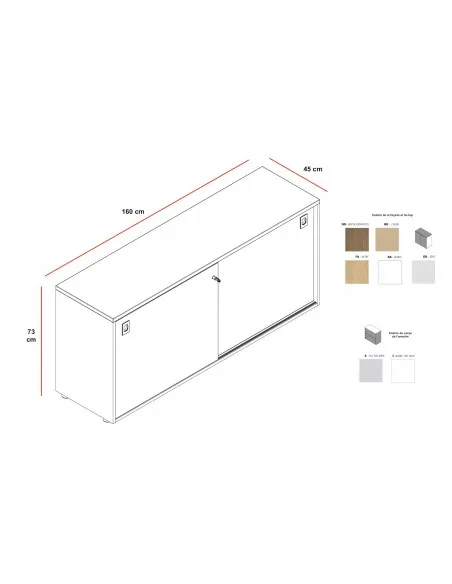Armoire hauteur bureau à portes coulissantes – Quadrifoglio