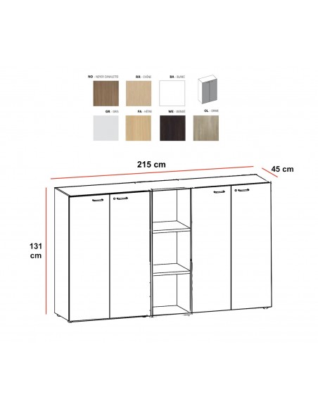 Armoire moyenne 4 portes avec niche– Quadrifoglio